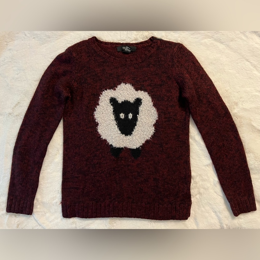 FOREVER21 GRAPHIC SWEATER, WOMEN, MEDIUM